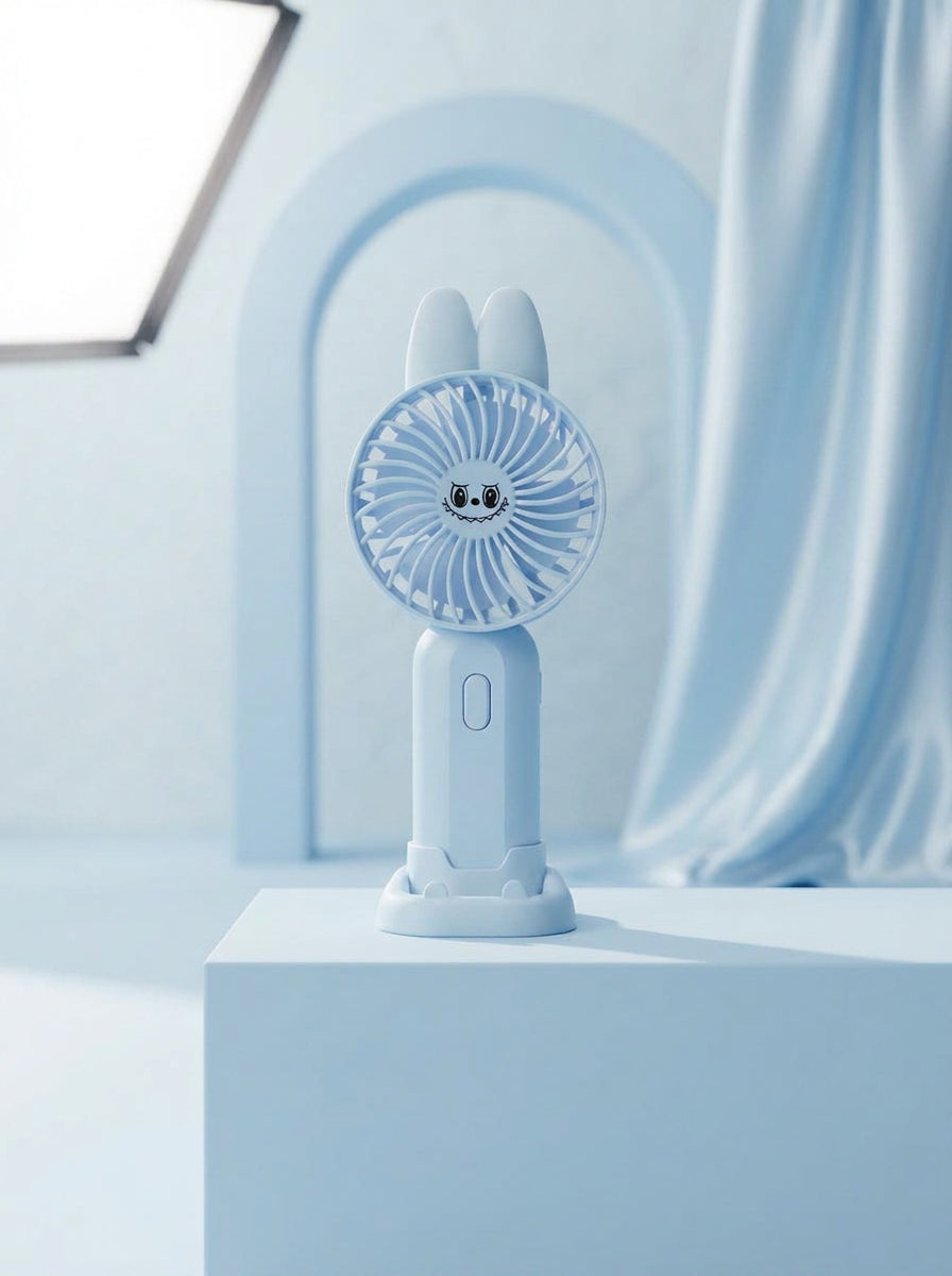 SMASHED handheld fan in blue