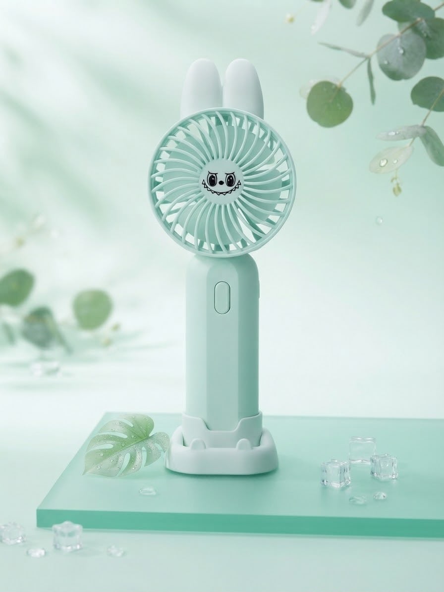 SMASHED handheld fan in light green