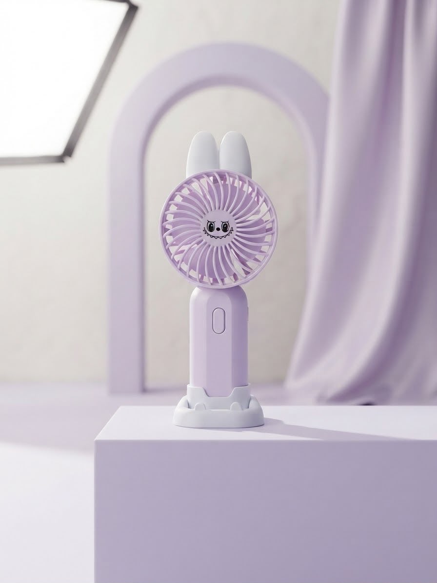 SMASHED handheld fan in lilac