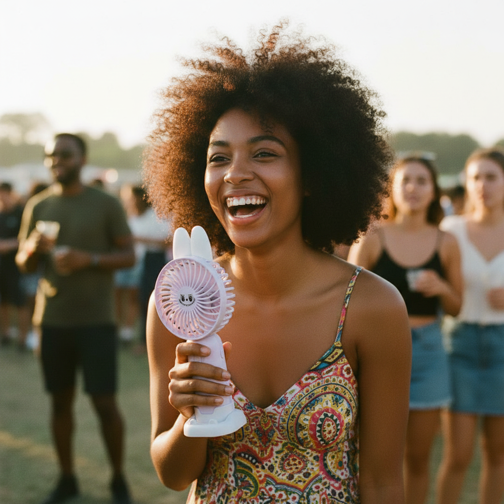 SMASHED Portable Handheld Fan – USB-C Rechargeable, 8-Hour Battery